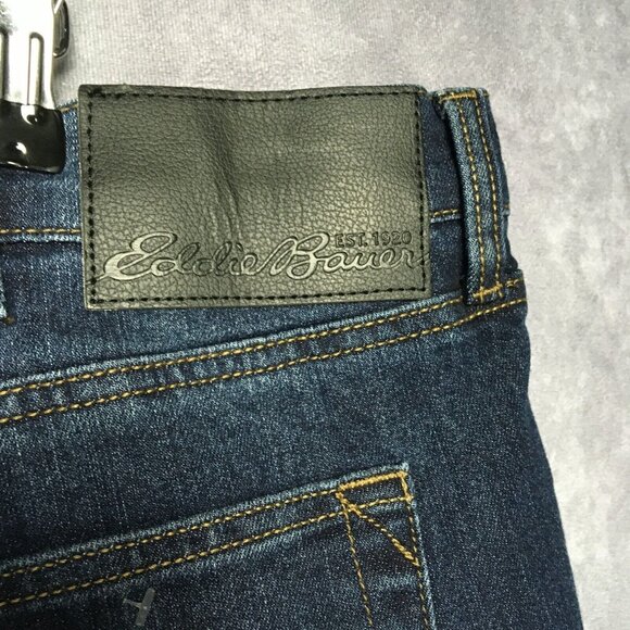 Eddie Bauer Men Flannel Lined Blue Jeans size 40x34 Straight Fit - Lot of 2 Pair - Picture 7 of 16